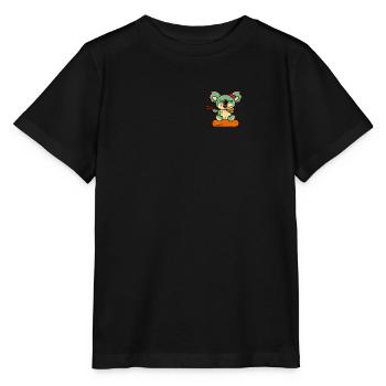 Koala Retro Pocket Design eats with chopsticks - Stanley/Stella MINI CREATOR Kids’ T-Shirt - black - Front - Mikhail (115cm)