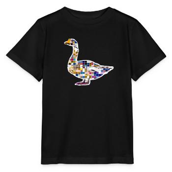 Goose Duck Swan Mosaic Design - T-shirt bio MINI CREATOR Stanley/Stella Enfant - noir - Devant - Mikhail (115cm)