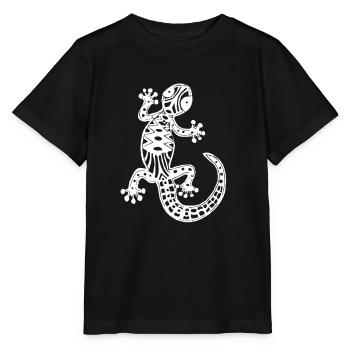 Salamander weiß - Stanley/Stella Kinder T-Shirt MINI CREATOR  - Schwarz - Vorne - Mikhail (115cm)