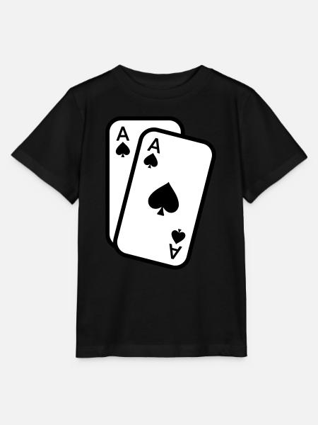 Kaarten schoppenaas speelkaarten poker - Stanley/Stella Kinder-T-shirt MINI CREATOR - zwart