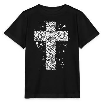 graffiti croix - T-shirt bio MINI CREATOR Stanley/Stella Enfant - noir - Devant - Mikhail (115cm)