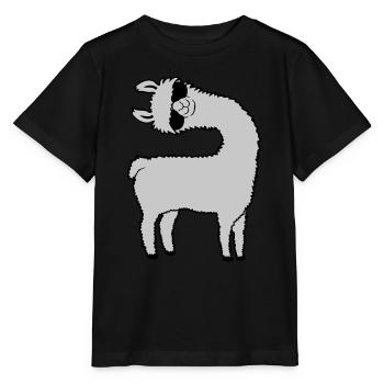 Lama looks crooked - Stanley/Stella MINI CREATOR Kids’ T-Shirt - black - Front - Mikhail (115cm)