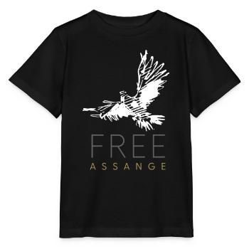 Libérez Assange Freedom pour Julian Assange Pigeon - T-shirt bio MINI CREATOR Stanley/Stella Enfant - noir - Devant - Mikhail (115cm)