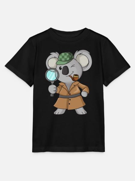 Koala-Detektiv - Stanley/Stella Kinder T-Shirt MINI CREATOR - Schwarz