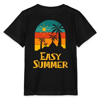 Énonciations d'été faciles Vacances Plage Festival Océan - T-shirt bio MINI CREATOR Stanley/Stella Enfant - noir - Devant - Mikhail (115cm)