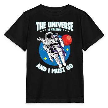 Das Universum ruft und ich muss Spaceman werden - Stanley/Stella Kinder T-Shirt MINI CREATOR  - Schwarz - Vorne - Mikhail (115cm)