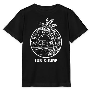 Surfing Surfboard Surfer Geschenkidee - Stanley/Stella Kinder T-Shirt MINI CREATOR  - Schwarz - Vorne - Mikhail (115cm)