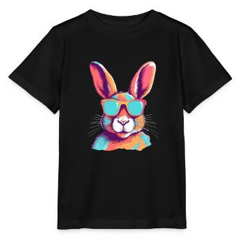 Greg der bebrillte Hase - Stanley/Stella Kinder T-Shirt MINI CREATOR  - Schwarz - Vorne - Mikhail (115cm)