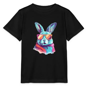 Tom the spectacled rabbit - Stanley/Stella MINI CREATOR Kids’ T-Shirt - black - Front - Mikhail (115cm)