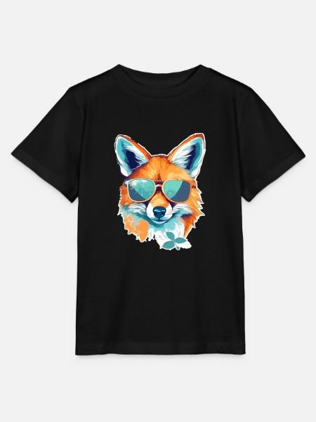 Iky, der bebrillte Fuchs - Stanley/Stella Kinder T-Shirt MINI CREATOR - Schwarz