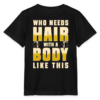 calvitie, assiette, perte de cheveux, coupe de cheveux - T-shirt bio MINI CREATOR Stanley/Stella Enfant - noir - Devant - Mikhail (115cm)