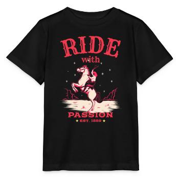 Horse Riding T-shirt / RIDE WITH PASSION - Stanley/Stella MINI CREATOR Kids’ T-Shirt - black - Front - Mikhail (115cm)
