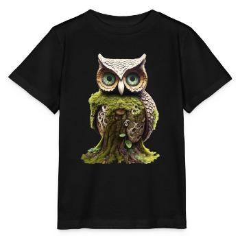 Hibou des bois - T-shirt bio MINI CREATOR Stanley/Stella Enfant - noir - Devant - Mikhail (115cm)