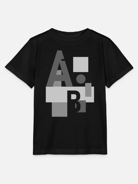 Abstraktes Design mit Buchstaben - Stanley/Stella Kinder T-Shirt MINI CREATOR - Schwarz