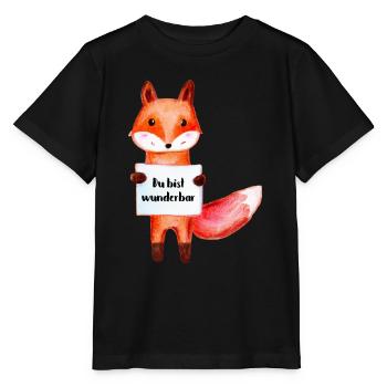 Fuchs - Du bist wunderbar - Stanley/Stella Kinder T-Shirt MINI CREATOR  - Schwarz - Vorne - Mikhail (115cm)
