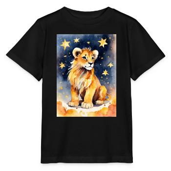Sternzeichen Löwe - Stanley/Stella Kinder T-Shirt MINI CREATOR  - Schwarz - Vorne - Mikhail (115cm)