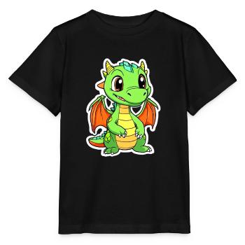 Niedlicher Drache - Stanley/Stella Kinder T-Shirt MINI CREATOR  - Schwarz - Vorne - Mikhail (115cm)
