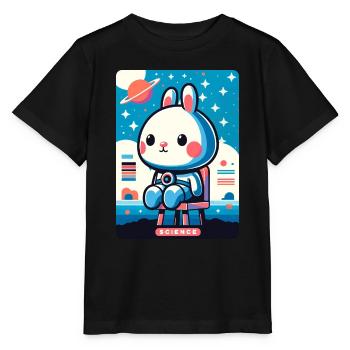 Space Explorer Bunny - Stanley/Stella Kinder T-Shirt MINI CREATOR  - Schwarz - Vorne - Mikhail (115cm)