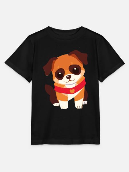 süßer Welpe Hund - Stanley/Stella Kinder T-Shirt MINI CREATOR - Schwarz
