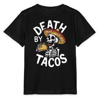 Humorvolles Skelett Fest Tod von Tacos Sombrero - Stanley/Stella Kinder T-Shirt MINI CREATOR  - Schwarz - Vorne - Mikhail (115cm)
