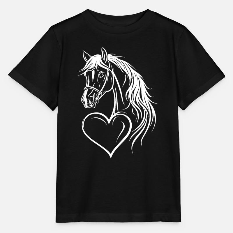 Cœur de cheval - T-shirt bio MINI CREATOR Stanley/Stella Enfant - noir
