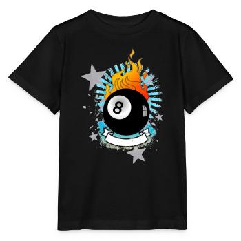 Brûler 8-Ball (conception de billard) 01 - T-shirt bio MINI CREATOR Stanley/Stella Enfant - noir - Devant - Mikhail (115cm)