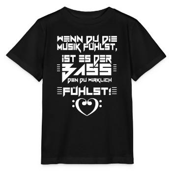 Wenn du Musik fühlst, fühlst du den Bass - Stanley/Stella Kinder T-Shirt MINI CREATOR  - Schwarz - Vorne - Mikhail (115cm)