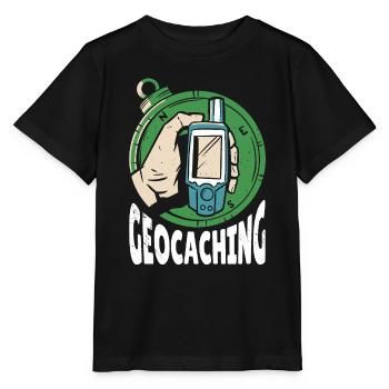 Geocaching GPS Koordinaten Hobby - Stanley/Stella Kinder T-Shirt MINI CREATOR  - Schwarz - Vorne - Mikhail (115cm)
