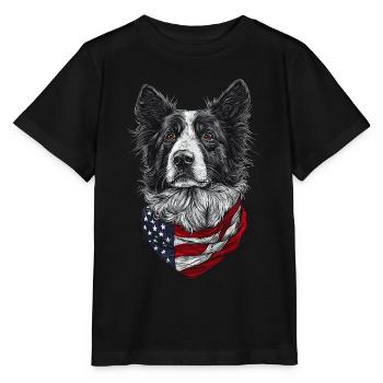 Border Collie - Stanley/Stella Kinder T-Shirt MINI CREATOR  - Schwarz - Vorne - Mikhail (115cm)