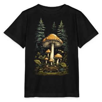 Retro Toadstool Forest & Mushroom Magic Design - Stanley/Stella MINI CREATOR Kids’ T-Shirt - black - Front - Mikhail (115cm)