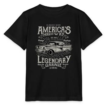 Americas Highway Vintage Retro Auto Motor Amerika - Stanley/Stella Kinder T-Shirt MINI CREATOR  - Schwarz - Vorne - Mikhail (115cm)