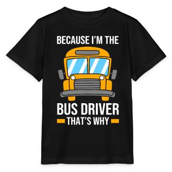 School bus, school bus driver, bus driver - Stanley/Stella MINI CREATOR Kids’ T-Shirt - black - Front - Mikhail (115cm)