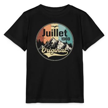 Juillet 1969 Anniversaire Juillet 1969 Juillet - T-shirt bio MINI CREATOR Stanley/Stella Enfant - noir - Devant - Mikhail (115cm)