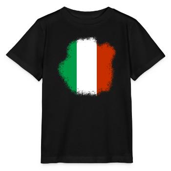 Drapeau italien vintage drapeau italien look usé - T-shirt bio MINI CREATOR Stanley/Stella Enfant - noir - Devant - Mikhail (115cm)