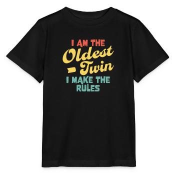 Oldest Twin - Twins Funny Matching Older Twin - Stanley/Stella Kinder T-Shirt MINI CREATOR  - Schwarz - Vorne - Mikhail (115cm)