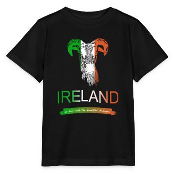 Irlande Irlande moutons - T-shirt bio MINI CREATOR Stanley/Stella Enfant - noir - Devant - Mikhail (115cm)