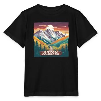 Aspen Colorado Sports d’hiver Station de ski Ski - T-shirt bio MINI CREATOR Stanley/Stella Enfant - noir - Devant - Mikhail (115cm)