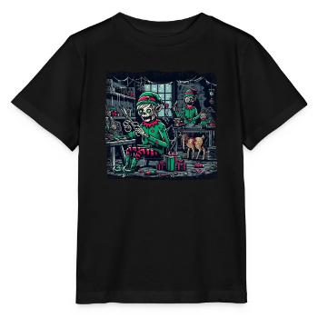 Christmas Gnome Gnome Secret Santa Factory Christmas - Stanley/Stella MINI CREATOR Kids’ T-Shirt - black - Front - Mikhail (115cm)