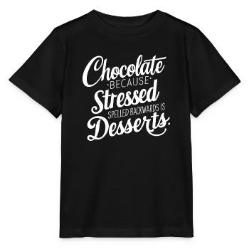 Dessert au chocolat Stress Dire dessert drôle - T-shirt bio MINI CREATOR Stanley/Stella Enfant - noir - Devant - Mikhail (115cm)