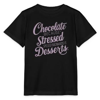 Dessert au chocolat Stress Dire dessert drôle - T-shirt bio MINI CREATOR Stanley/Stella Enfant - noir - Devant - Mikhail (115cm)