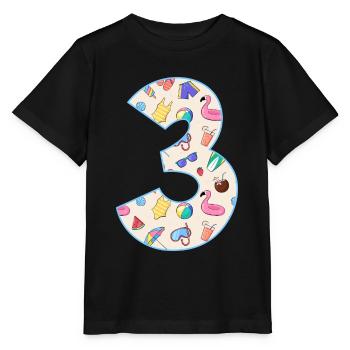 HOLIDAY NUMBER 3 YEARS SUMMER 3RD BIRTHDAY - Stanley/Stella MINI CREATOR Kids’ T-Shirt - black - Front - Mikhail (115cm)