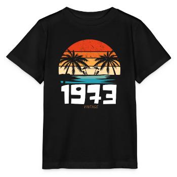 50th Birthday Vintage 1973 Retro Cassette Nickname - Stanley/Stella MINI CREATOR Kids’ T-Shirt - black - Front - Mikhail (115cm)