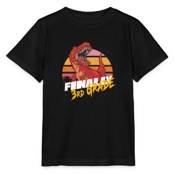 Finally 3rd Grade, Second Grader - T-REX - Stanley/Stella MINI CREATOR Kids’ T-Shirt - black - Front - Mikhail (115cm)
