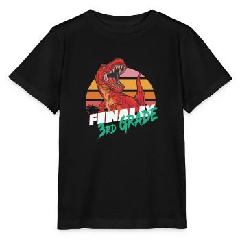 Finally 3rd Grade, Second Grader - T-REX - Stanley/Stella MINI CREATOR Kids’ T-Shirt - black - Front - Mikhail (115cm)