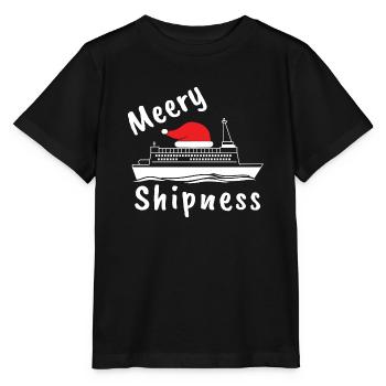 Bateau de croisière de Noël Merry Shiptness - T-shirt bio MINI CREATOR Stanley/Stella Enfant - noir - Devant - Mikhail (115cm)