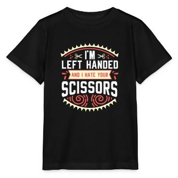 Scissors Left Handed Left Handed Left Hand - Stanley/Stella MINI CREATOR Kids’ T-Shirt - black - Front - Mikhail (115cm)