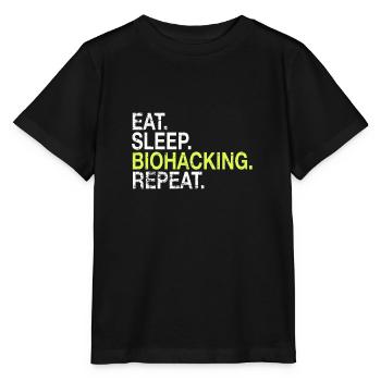 Eat Sleep Biohacking Repeat Biohacker Cadeau - T-shirt bio MINI CREATOR Stanley/Stella Enfant - noir - Devant - Mikhail (115cm)