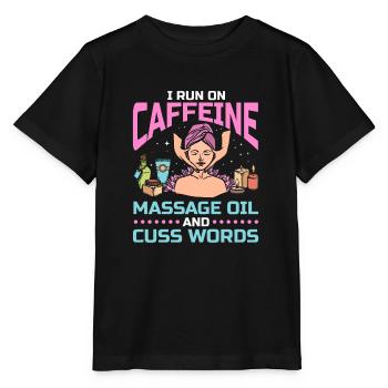 Massage café massage kiné kinésithérapeute - T-shirt bio MINI CREATOR Stanley/Stella Enfant - noir - Devant - Mikhail (115cm)