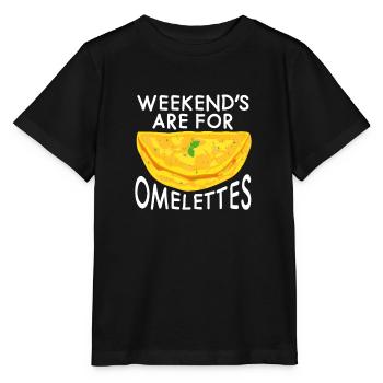Les week-ends sont pour Omelettes Omelette Œufs Œufs Café - T-shirt bio MINI CREATOR Stanley/Stella Enfant - noir - Devant - Mikhail (115cm)