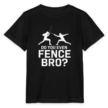 Est-ce que tu clôtures même frère? Escrime escrimeur sabre sport - T-shirt bio MINI CREATOR Stanley/Stella Enfant - noir - Devant - Mikhail (115cm)